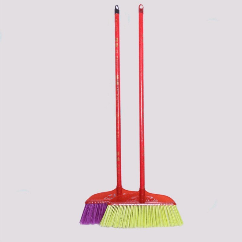 塑料扫把家用单个硬毛木柄工厂物业庭院扫地扫帚清洁工具扫把