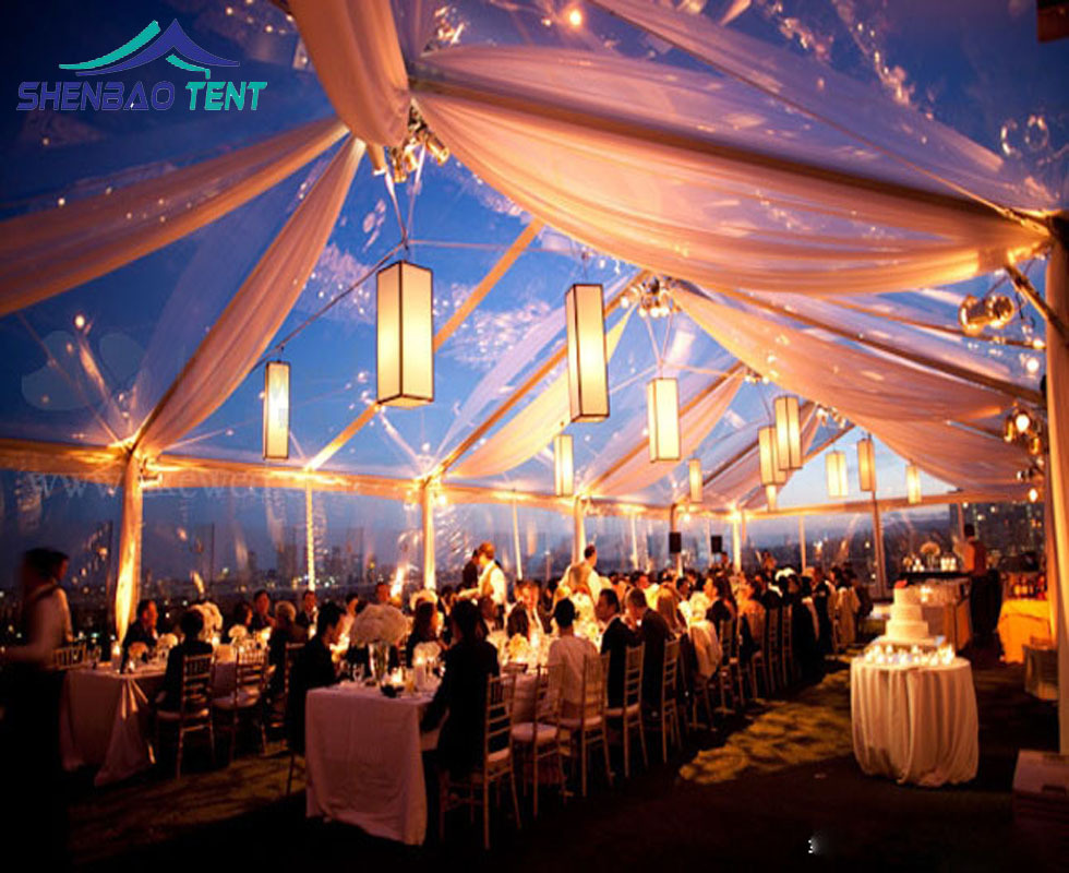 活动篷房带顶幔帷幔浪漫婚礼宴会用晚会晚宴半透光pvc欧式篷房