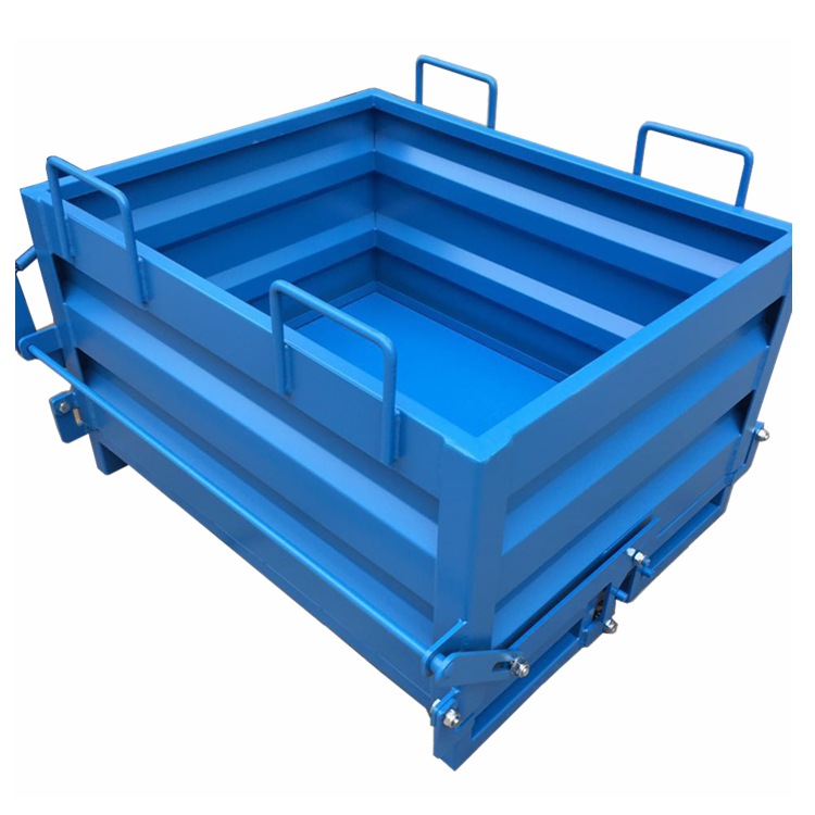 自卸式叉车铁屑箱重型翻斗式废料铁屑车底可打开工业废铁倒料箱