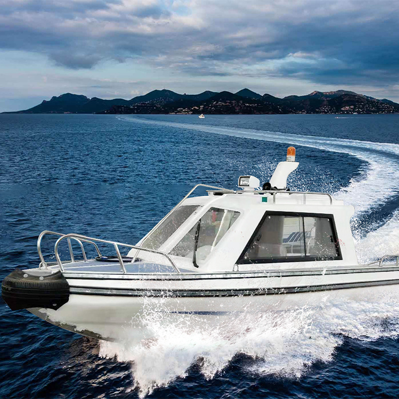 厂家520半棚快艇 景区水上游玩钓鱼船 玻璃钢高速豪华游艇