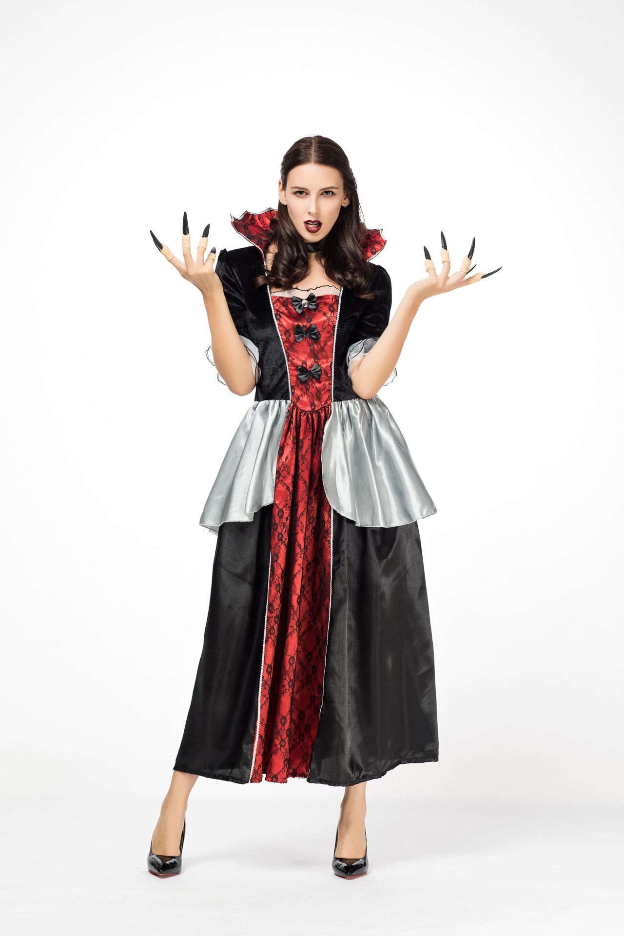 万圣节吸血鬼鬼新娘角色扮演派对演出服装恶魔装吸血鬼蝙蝠装欧式