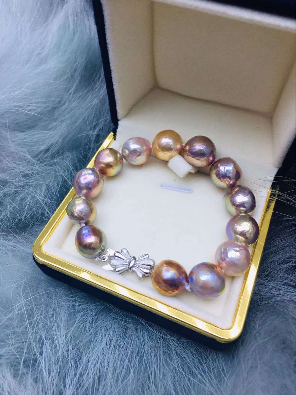 天然珍珠 巴洛克珍珠多彩珍珠手链