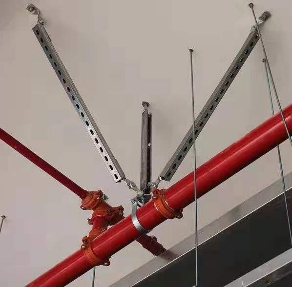 消防管道 抗震支架 水管单管纵向 双向 抗震支架单管双向抗震支架