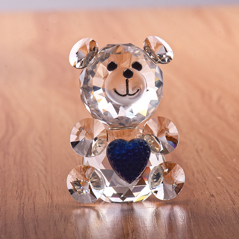 水晶小熊摆件工艺品泰迪熊小动物家居装饰幼儿园毕业礼品全班