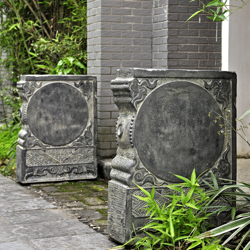 门当户对一对家用抱鼓石仿古中式别墅庭院大门口门墩摆件