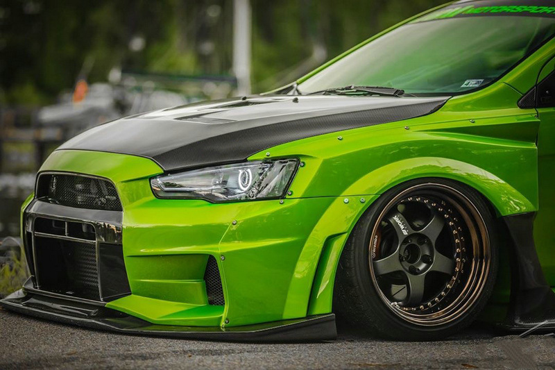 适用于三菱lancer翼神evo 10 varis v2 v3全套改装宽体大包围前杠