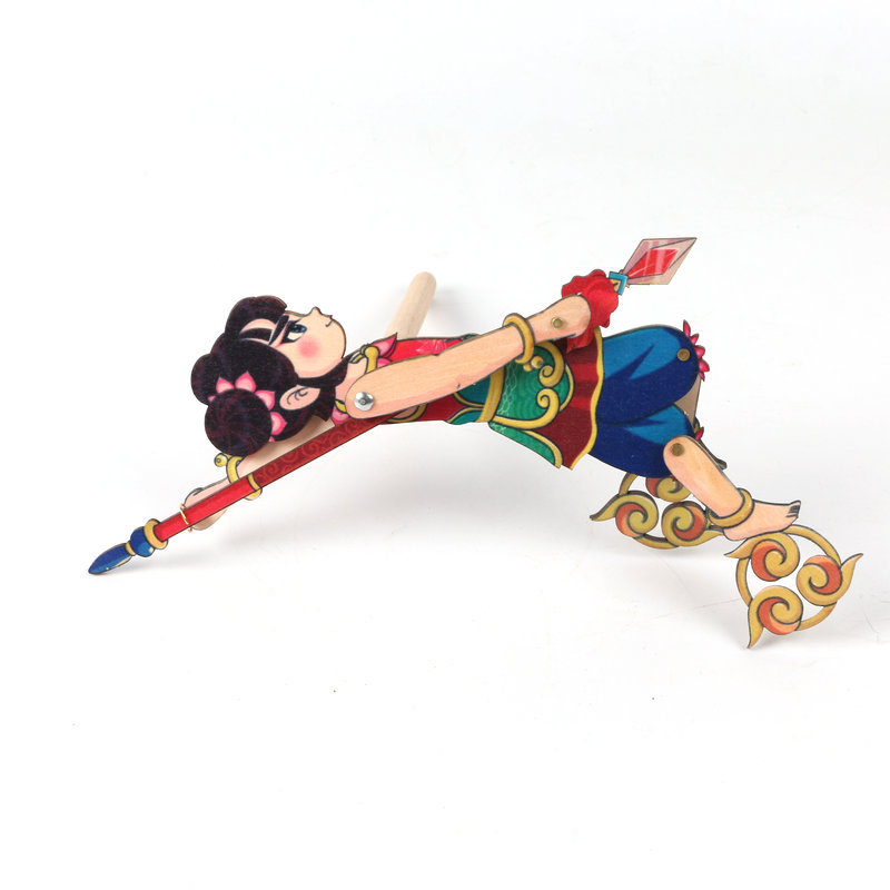 手动木质皮影 西游记哪吒动感皮影 儿童地摊玩具木偶皮影工艺品