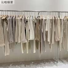 服装店展示架上墙带落地支撑衣服侧挂展示架女装店展示架子挂衣架