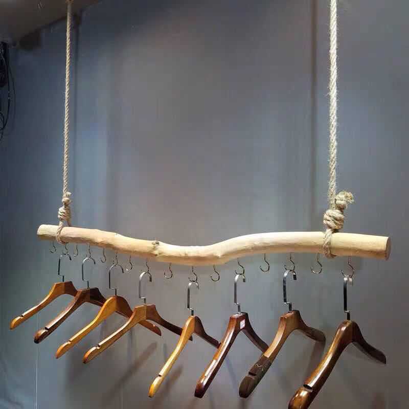 干树枝装饰树枝衣架衣挂天然造型干花木棍服装店吊顶壁挂枯枝diy