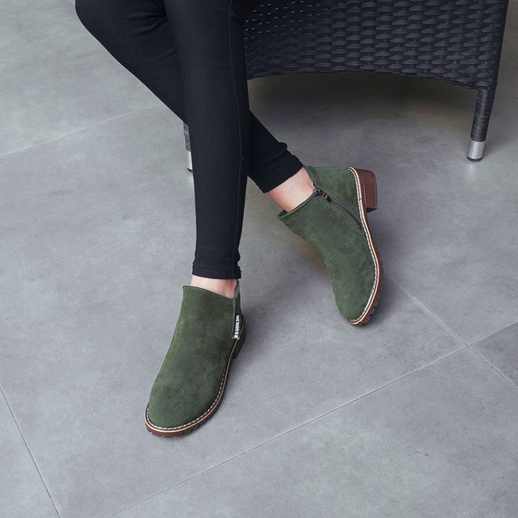 Foreign Trade plus Size Women's Shoes Autumn and Winter New Martin Boots Female Stylish Low Heel Students Ankle Boots Ankle Boots Female Fashion