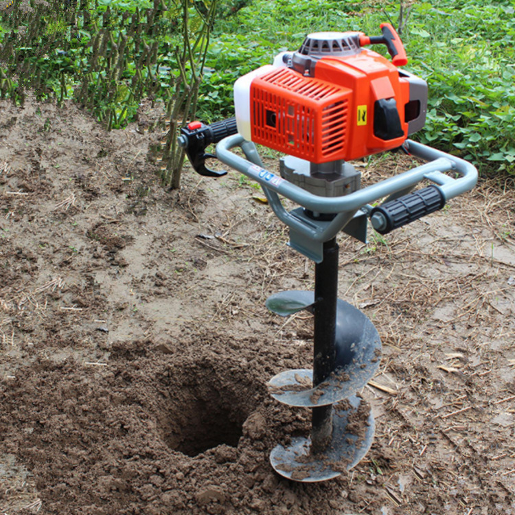 农用篱笆桩打洞机大棚埋桩挖窝机植树造林挖坑挖洞机图片电线杆立柱