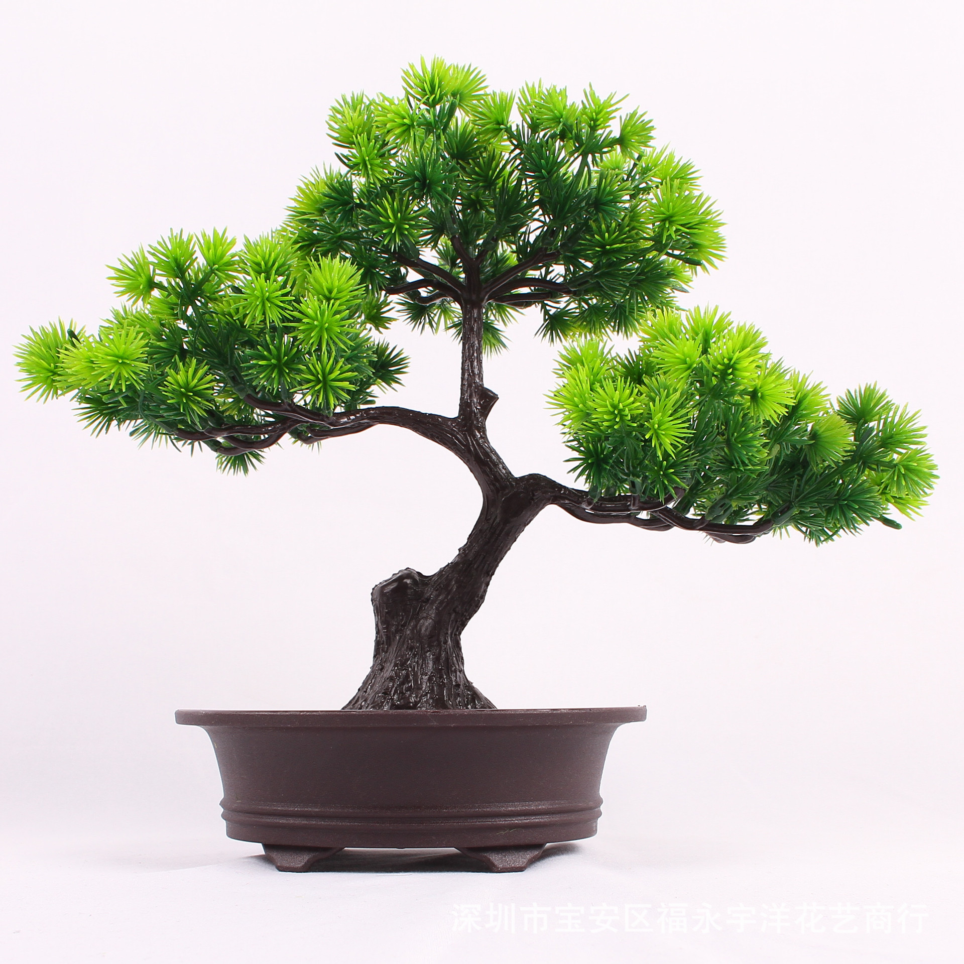 仿真迎客松盆景假花绿色大小盆栽迎客松树摆件美人松仿真植物装饰