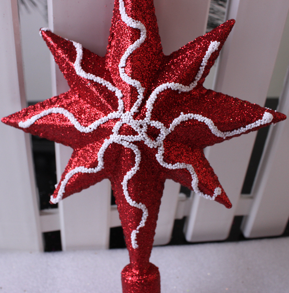 立体镂空亮光高档树顶星 五星树顶装饰 通花五角星圣诞节装饰用品