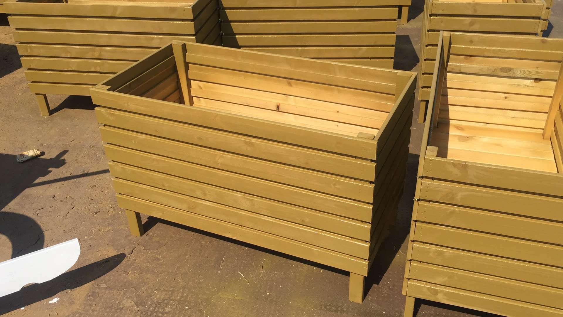 定制防腐木花箱组合花箱户外公园花盆实木户外落地式防腐木花坛