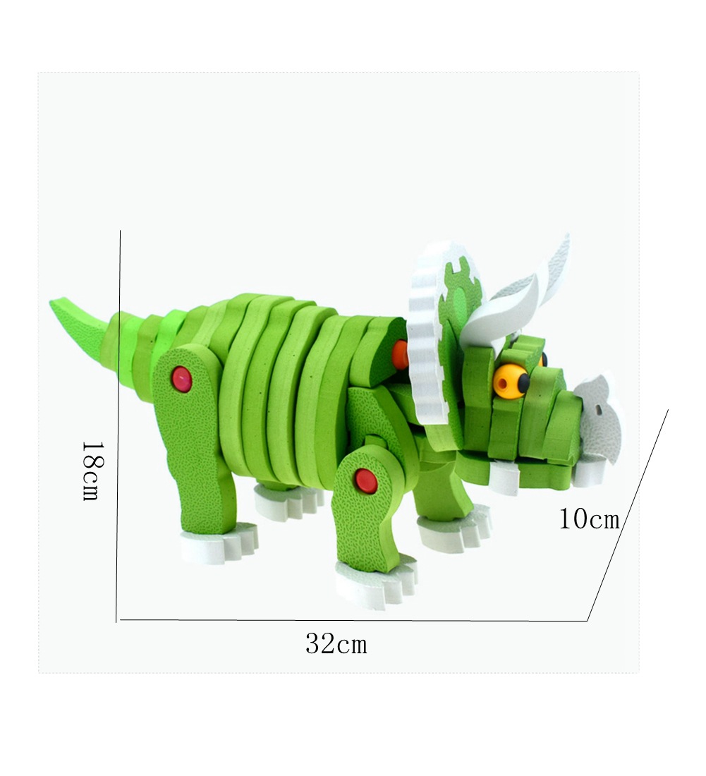 儿童智力拼装立体恐龙益智拼插迅猛龙三角龙章鱼鲨鱼猴子模型拼图