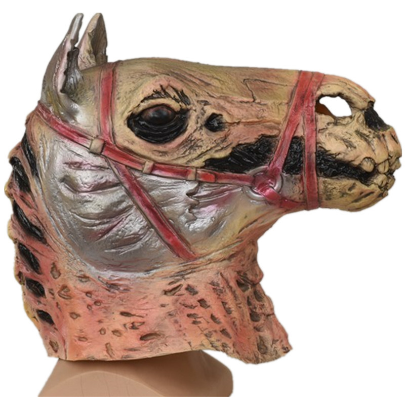 骷髅马头面具乳胶圣诞节狂欢节动物头套cos晚会派对装扮道具mask