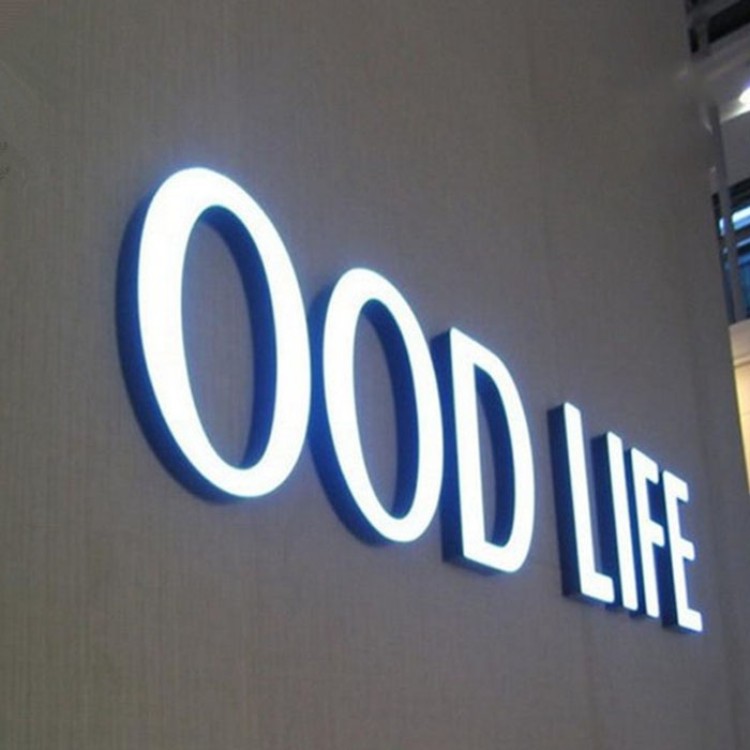 树脂发光字吸塑迷你不锈钢无边珠宝店铺招牌门头制作亚克力背光字