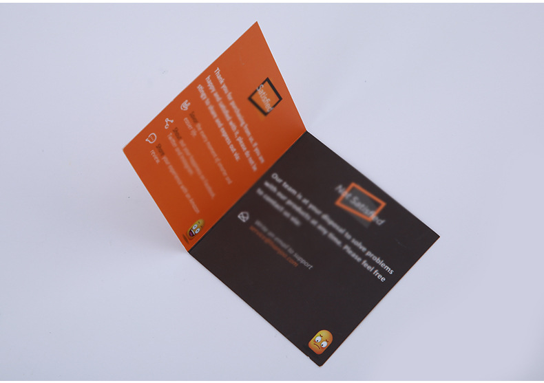 回评卡定制 英文售后卡对折贺卡 服务纸卡印刷 折叠卡片 工厂定做