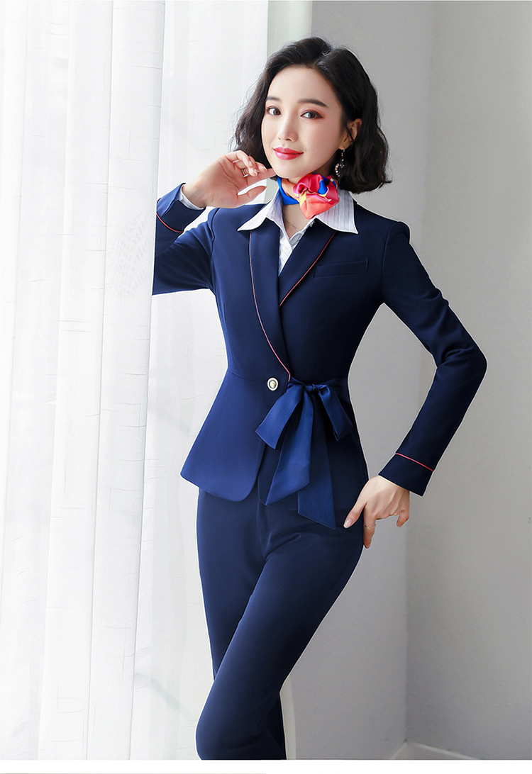 职业装女西服套装2019秋季新款气质女神范美容院前台工作服女工装
