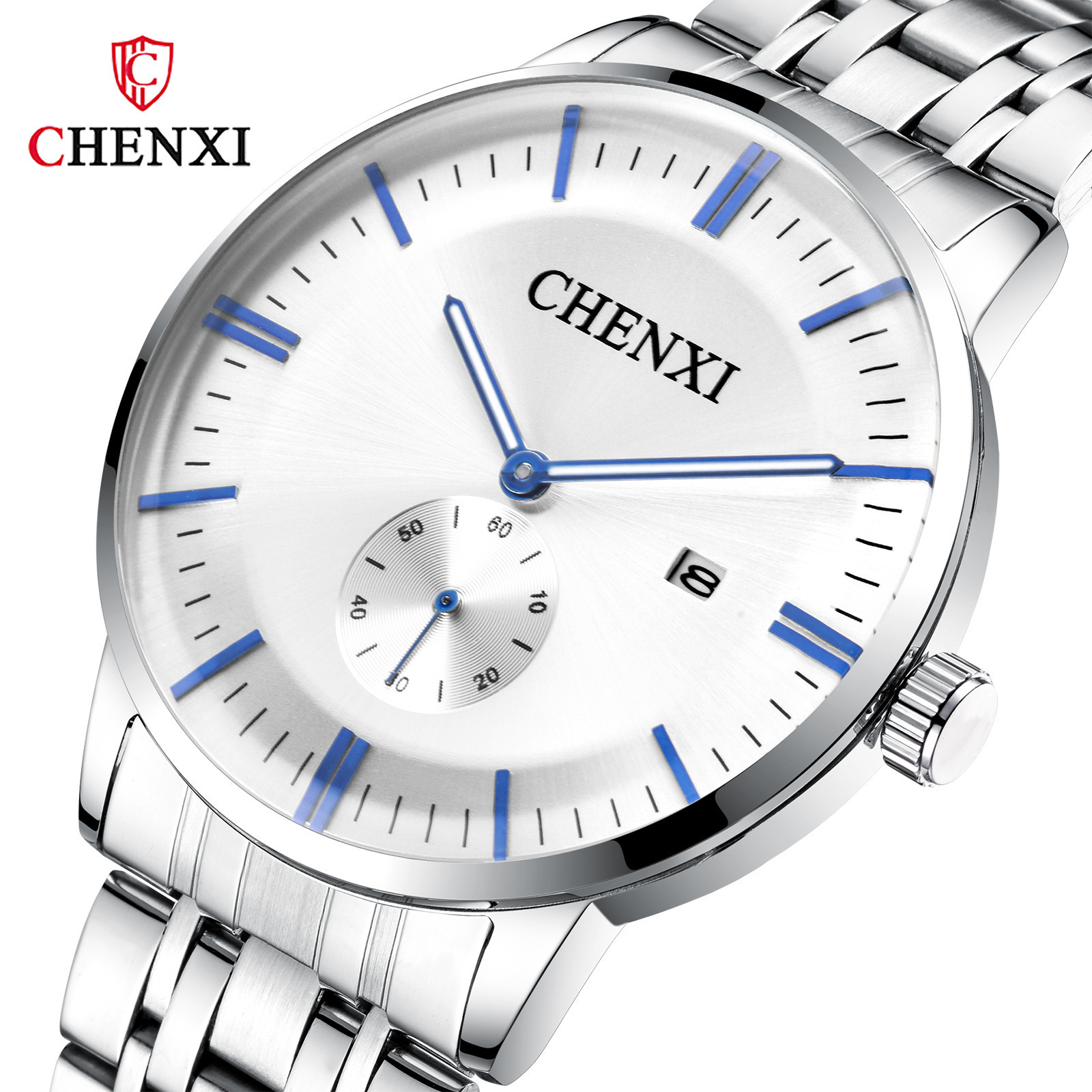 chenxi/晨曦新款手情侣石英表060a  时尚简约男表钢带女表watch