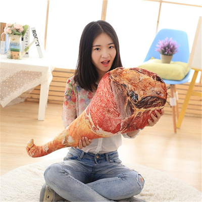 漫漫猪 仿真火腿毛绒玩具公仔创意腊肉猪火腿抱枕恶搞玩偶大靠垫