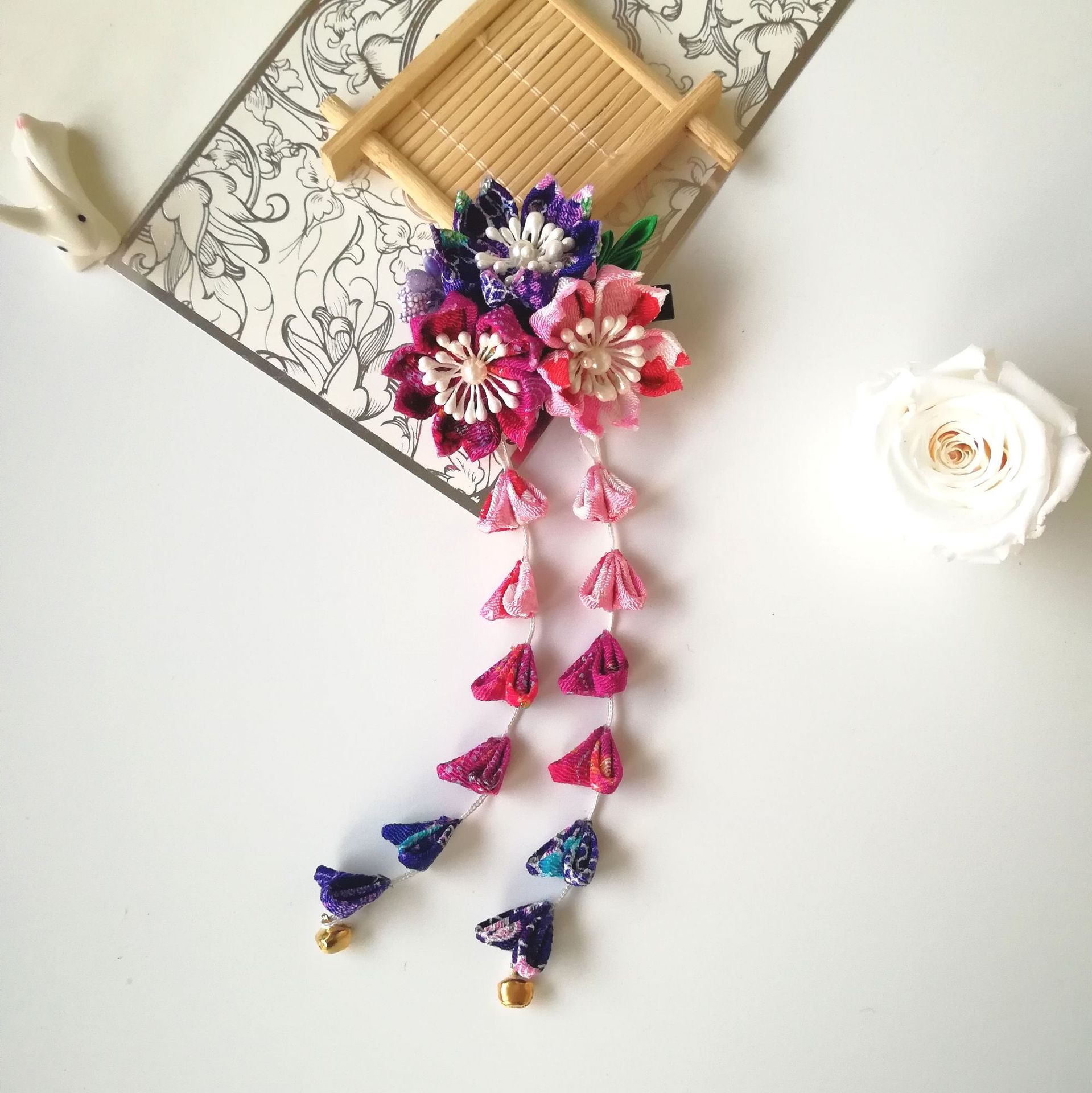 【花言】和风边夹手工发夹和服细工发饰写真摄影头饰