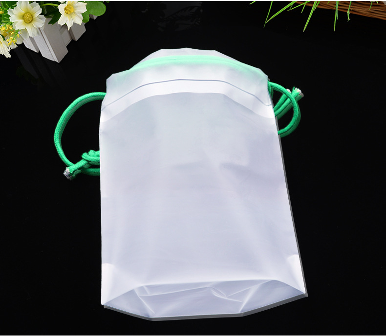 手提eva抽带塑料透明束口袋穿绳自封磨砂抽绳袋 袜子 衣服拉链袋