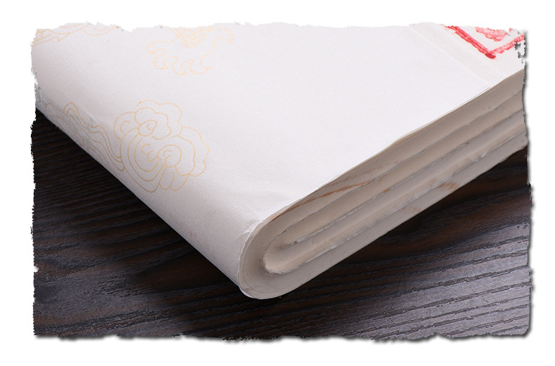 特种五彩描金半生半熟宣纸 书法国画创作专用初学者练习四尺宣纸