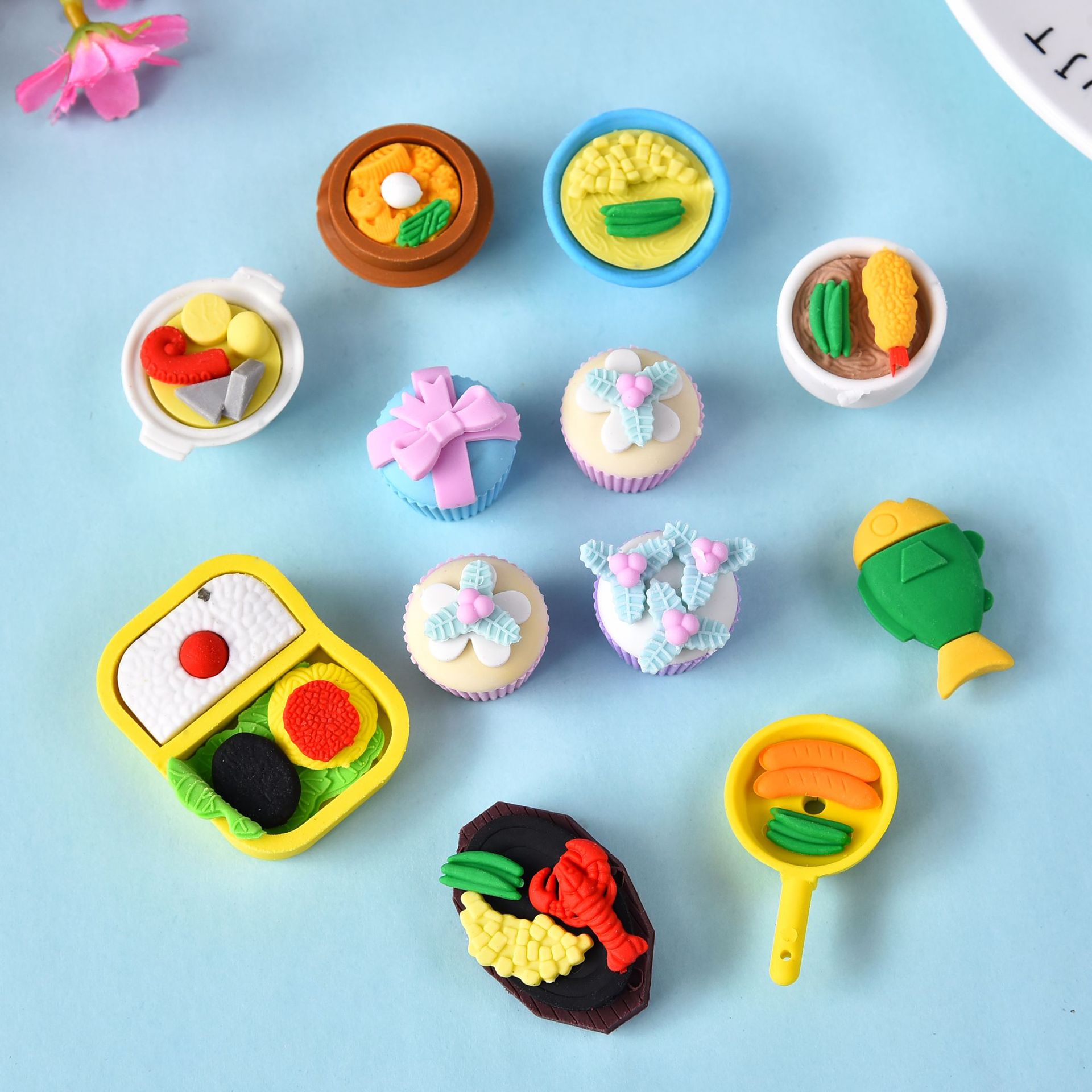 creative bento series cute rubber cartoon eraser children gift student small gift stationery wholesale