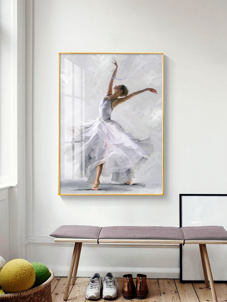芭蕾舞者玄关装饰画工作室女孩挂画现代简约轻奢画美女人物墙壁画