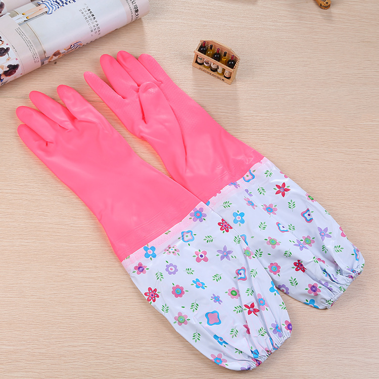 Sleeve Washing Gloves Waterproof Rubber Single Layer Laundry Household Household Cleaning Plastic Gloves Factory Wholesale