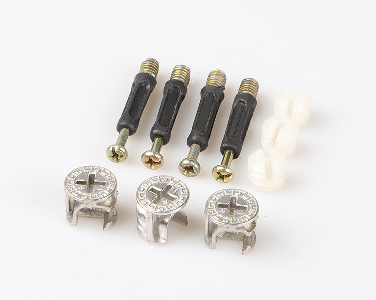 批发衣柜家居五金配件 冷轧钢三合一连接件 木板拆装紧固连接件