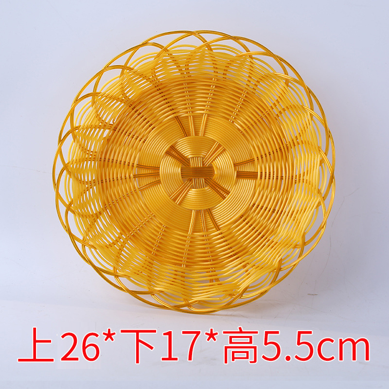 Factory Direct Supply Imitation Rattan Popcorn Basket Ktv Snack Dish Hot Pot Fruit and Vegetable Basket Snack Snack Basket Wholesale