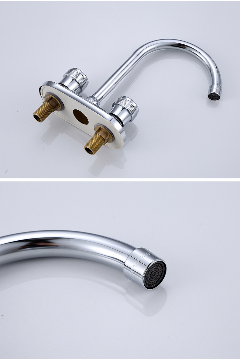 双联式面盆冷热水龙头 洗脸盆洗面台水龙头 混水阀可旋转龙头批发