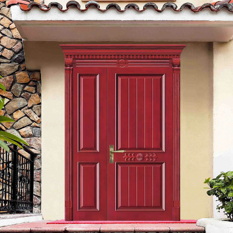 实木复合防盗别墅子母门套装门入户 子母门室内免漆欧式门供应