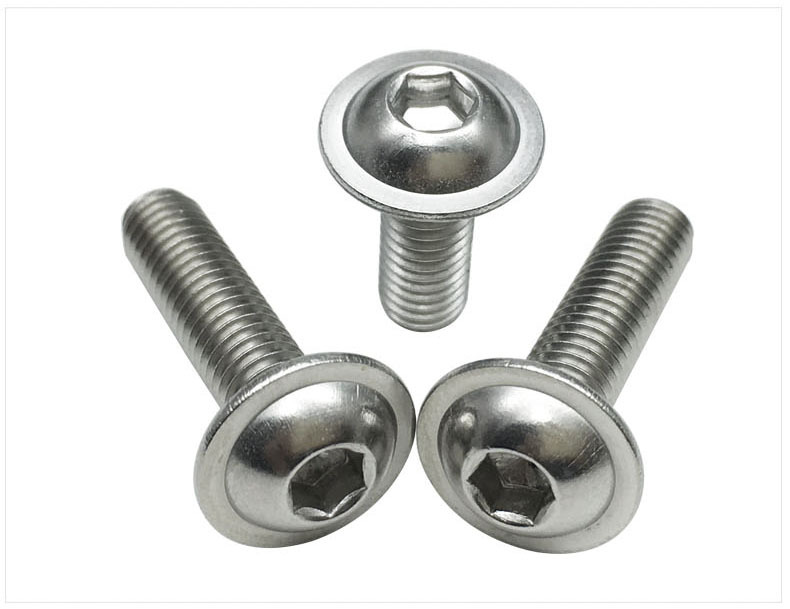 批发304不锈钢iso7380.2半圆头自带垫内六角螺丝机螺钉m3m4m5m6m8