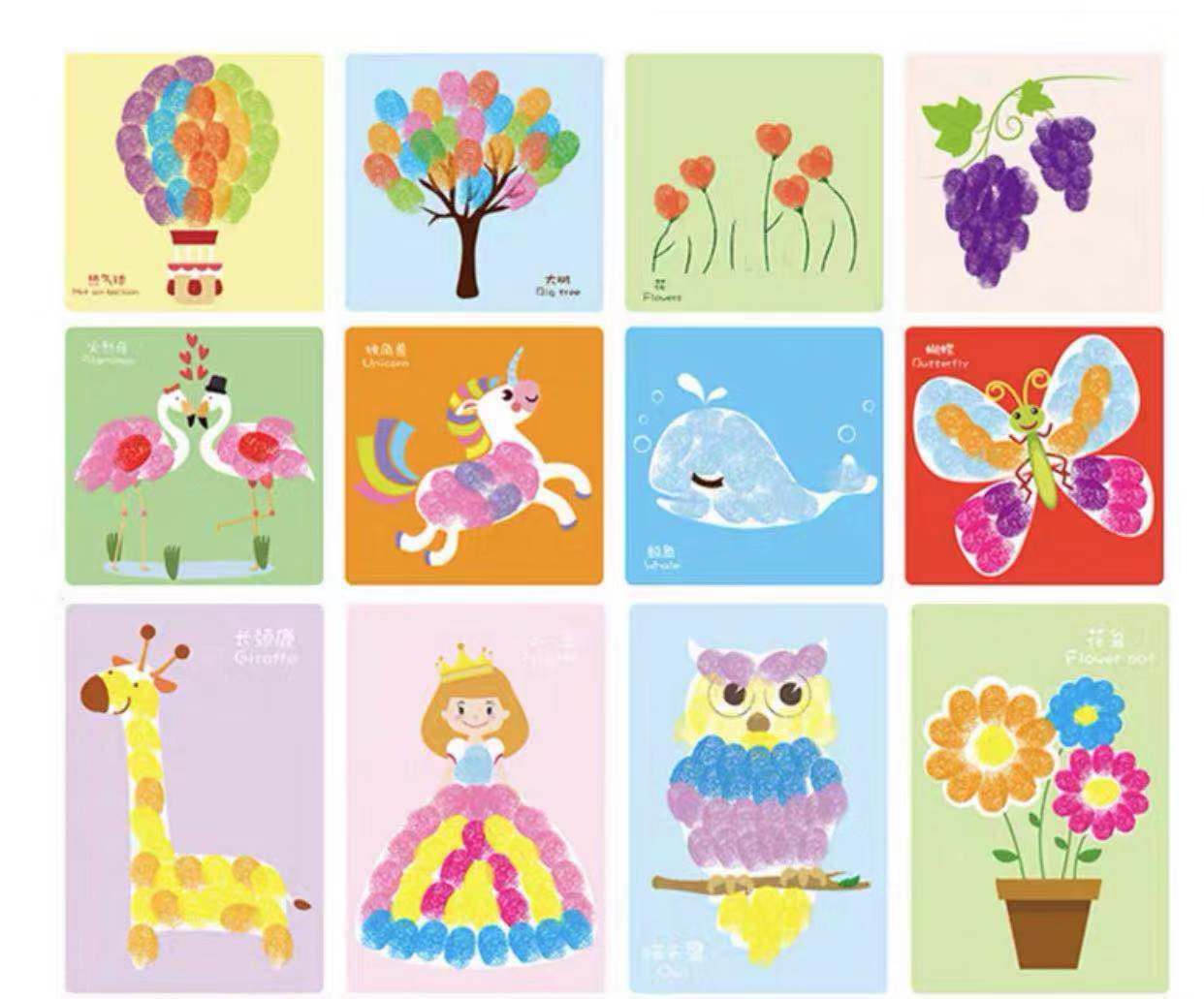 儿童美术手掌印泥 手指画印泥印台 幼儿园涂鸦彩色印泥 安全无毒