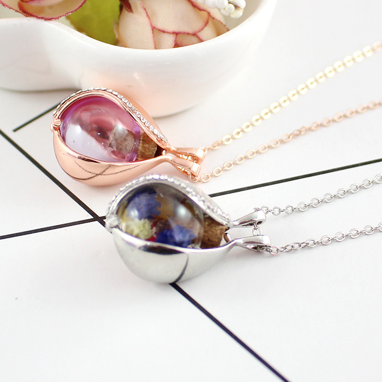 diy装饰配件可打开镂空魔盒天使之泪玻璃球相盒许愿瓶锁骨链吊坠