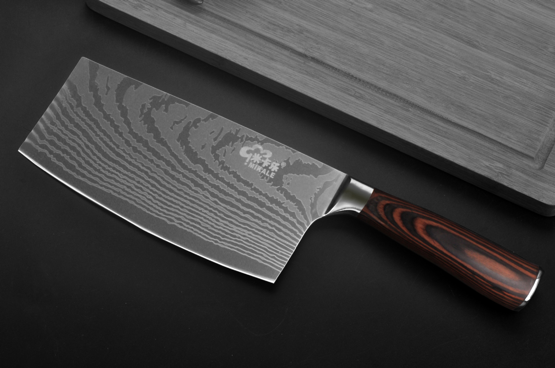 不锈钢菜刀 家用切菜小切肉片厨房厨师刀花纹刀不锈钢刀具