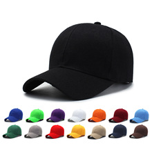 帽子女纯色光板加厚鸭舌帽户外遮阳帽黑色白色毛青棒球帽现货批发