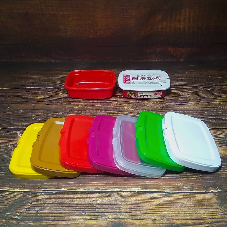 200g酱料盒 黄豆酱盒 塑料圆盒 现货颜色自选