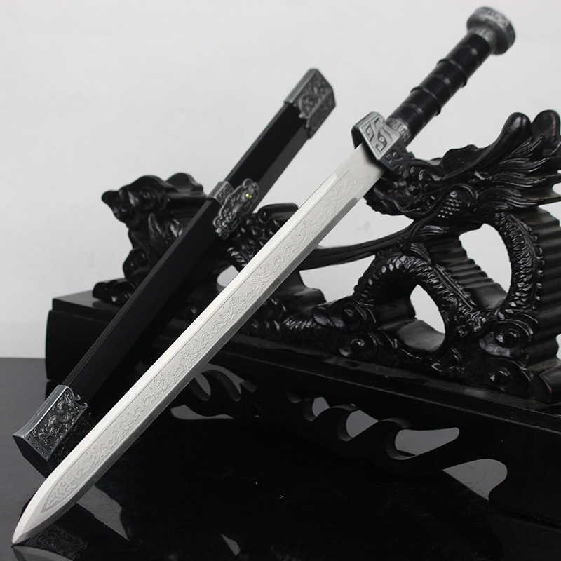 不锈钢短剑玩具宝剑男生儿童刀剑古风道具剑未开刃青龙剑汉剑龙泉