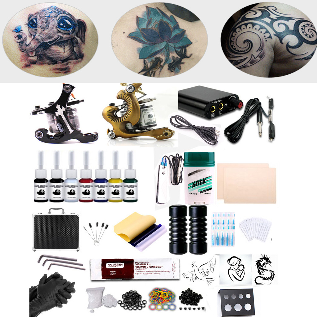 丹汇 黑白线圈机纹身机套装 纹身套装 割线打雾一体纹身器材批发