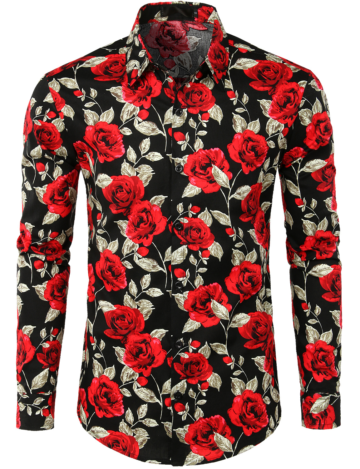 新款lazada 外贸男式衬衫花纹彩底长袖衬衣 休闲度假厂家直销欧美