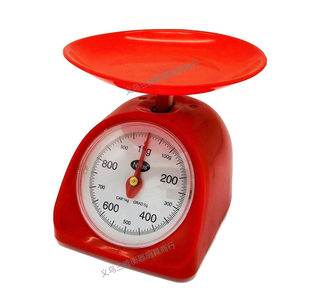 小型家用圆形塑料弹簧机械表盘式厨房秤小台秤 1~5kg等多量程可选