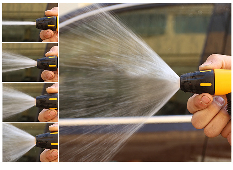 单功能塑料水枪4件套家用浇花刷车工具汽车洗车器冲车水管喷枪头