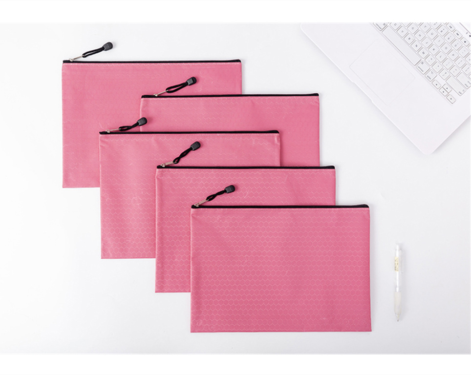 a4足球纹文件袋 防水加厚帆布拉链袋 资料袋 学生档案文具袋