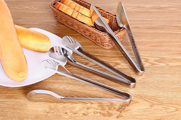 不锈钢食品夹子半圆夹自助餐夹菜夹烧烤夹油炸烘焙蛋糕面包夹