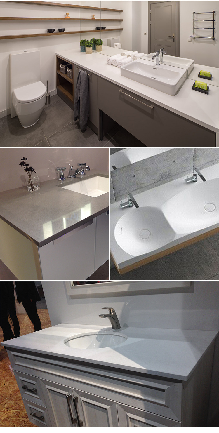 亚克力人造石台面卫生间洗漱台洗手盆组合浴室柜黑白人造石壁挂式