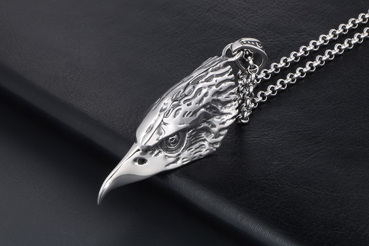 饰品批发 个性时尚钛钢复古鹰头嘴吊坠男士霸气老鹰项链挂坠sp536